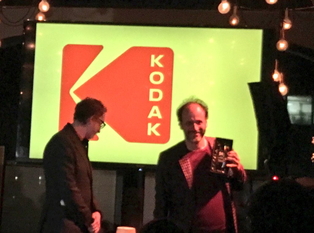 akstanwyck's tweet photo. “Film is making film alive,” says Luca Guadagnino, introduced by James Gray, a fellow 35 mm believer. https://t.co/MQw6xnRxqh