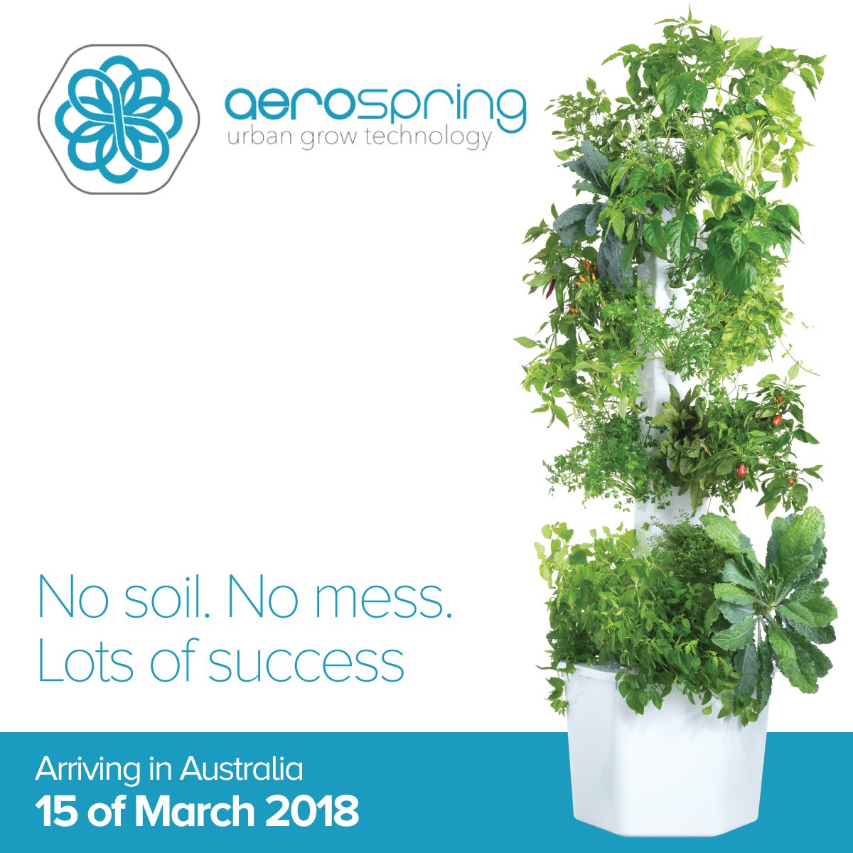 Strata_Green's tweet photo. Australias first vertical aeroponic gardening system! 
The Aerospring can grow almost anything including tomatoes, cucumbers, salads, spinach and herbs. It's fun for the whole family and a wonderful way to introduce your children to the joys of gardening. https://t.co/OoDNtvyo1X https://t.co/Njtc9bScEw