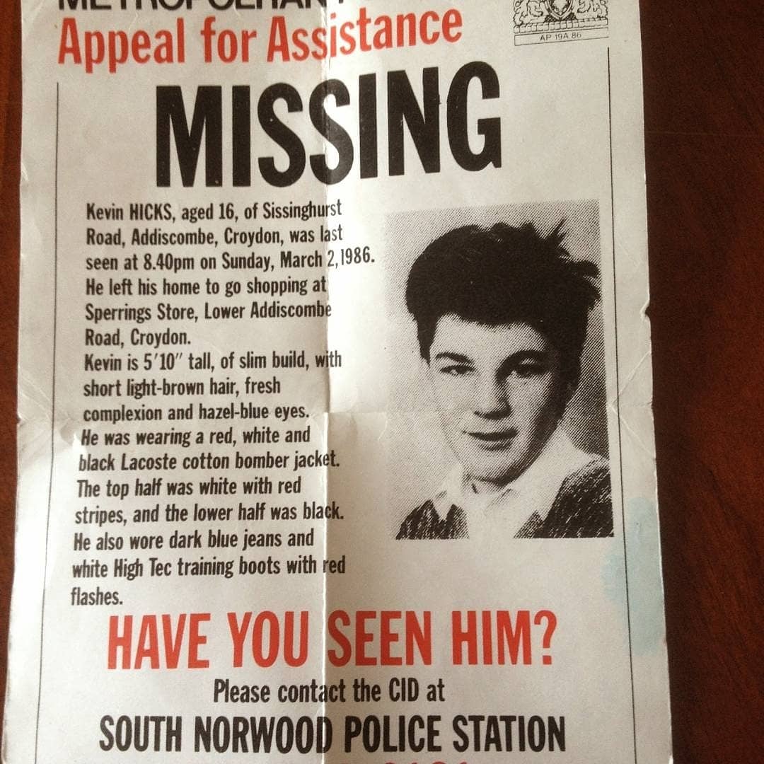 aleandra40's tweet photo. At 20.40 on 2nd March 1986 my brother Kevin Hicks went to local shop buy eggs for exam. to this day his still missing please give me closure I need to find out what happened that night https://t.co/Gke5shJVX2