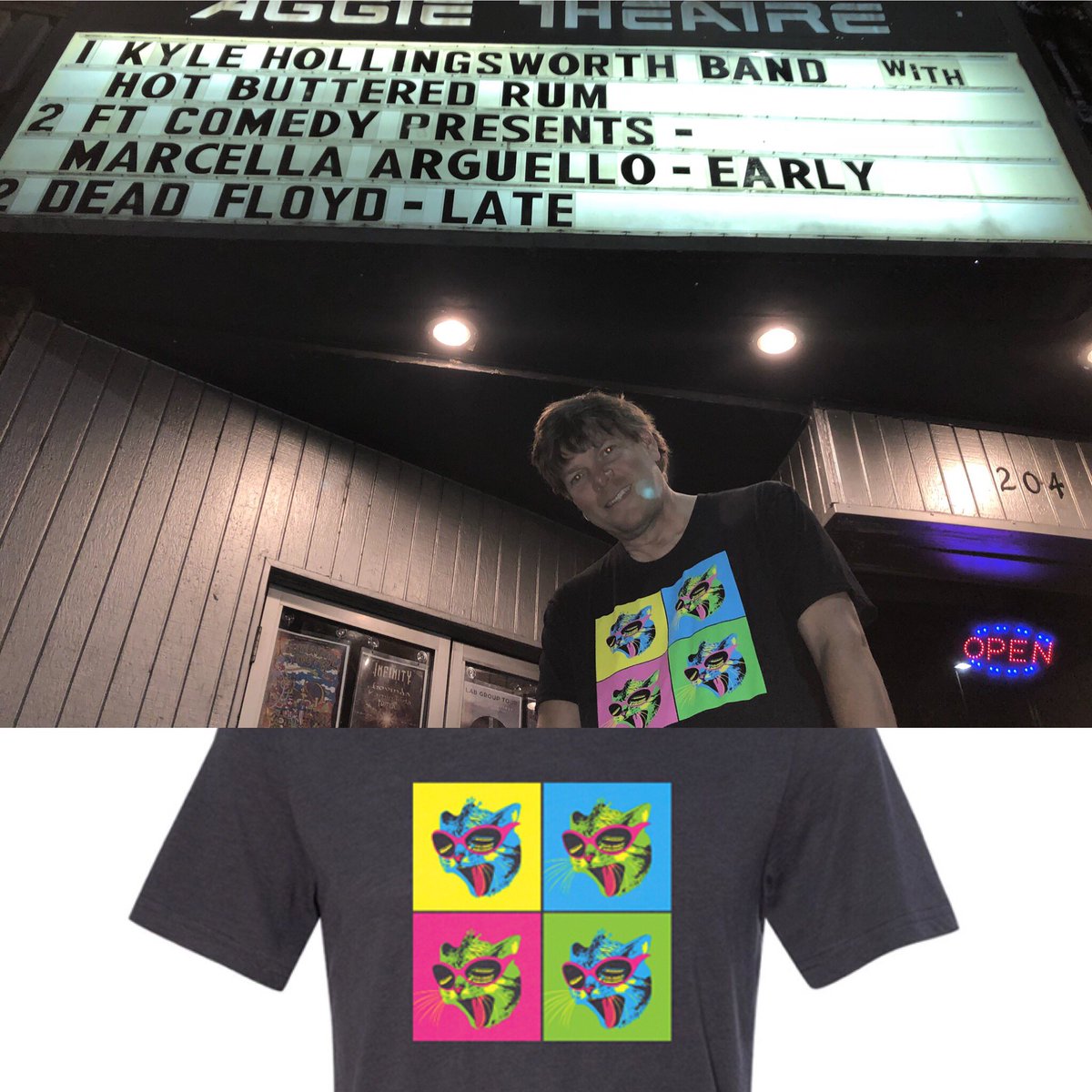 KyleOnKeys's tweet photo. Meow! You guessed it...brand new “50 Lives” cat shirt only available at my birthday party shows this weekend & online album orders, while supplies last. Get your paws on these!
50 screen print “50 Lives” cat posters avail, 1st time ever at each show from @ArtThatFeeds -50 for 50 https://t.co/ihFnOgz5dP