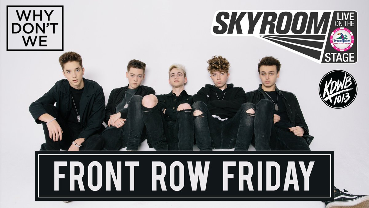 1013KDWB's tweet photo. It's Front Row Friday! We want to put YOU in the front row for our @whydontwemusic #KDWBSkyroom!

All you have to do is RT this tweet with #KDWBWhyDontWe &amp; #SweepstakesEntry and you're entered to win!! Tweets must include these 2 hashtags to be entered to win! 7am - 7pm https://t.co/5dmS09soy4