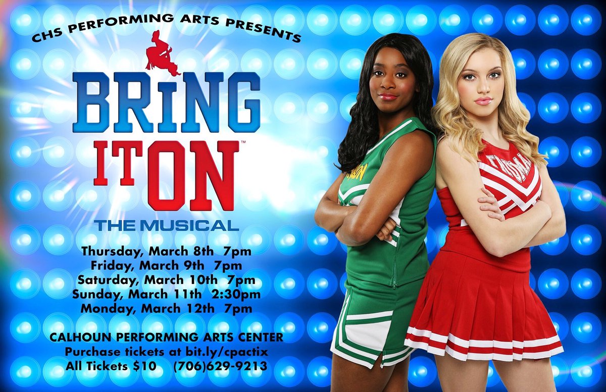 CalhounTheatre's tweet photo. YOU GUYS!! It’s about time for Bring It On!! Get tickets NOW...or “do your own thing” and miss out!🏆 https://t.co/vPcRk8TDl6