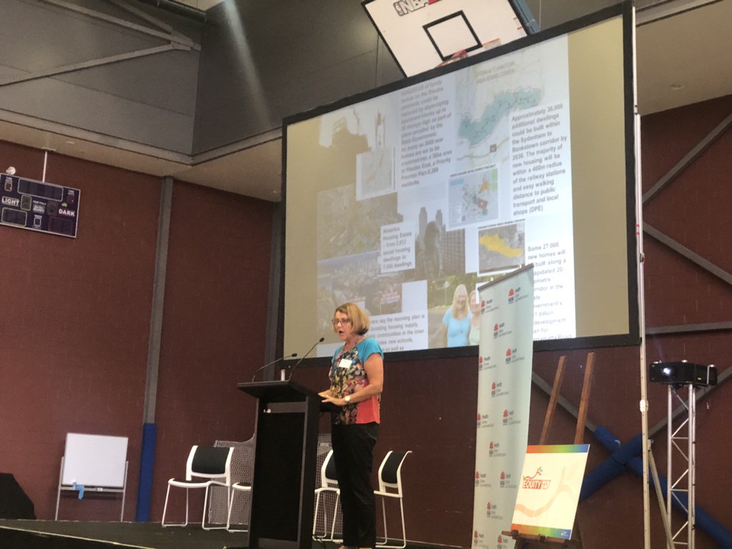 Pam Garrett, Director of Planning within @SydneyLHD, speaking about the scale of urban development in the District and the implications that has for health #equityfest