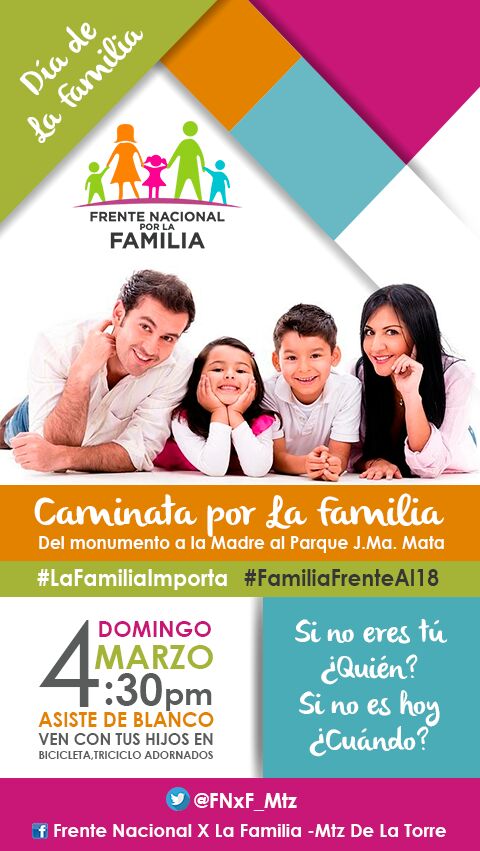 FNxF_Mtz's tweet photo. Acompáñanos este domingo 4 de Marzo "CAMINATA POR LA FAMILIA" ¡Te esperamos! #FNxF #LaFamiliaImporta #FamiliaFrenteAl2018 #Veracruz https://t.co/nBHtT7a038