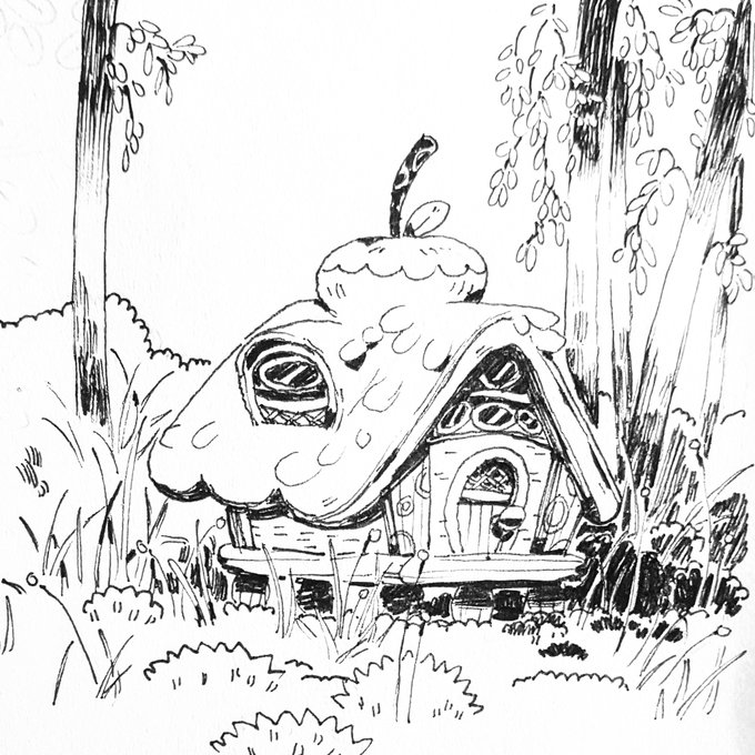 Toffee Apple House doodle . . 
(っ˘ڡ˘ς) worth the travel through the swamp ! 