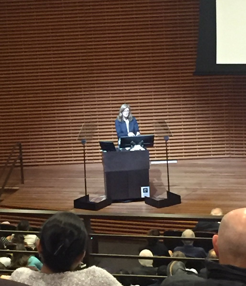 emjling's tweet photo. Excited and inspired by Ambassador @SamanthaJPower & her thoughts on renewing diplomacy, examples from the Ebola epidemic, and engaging with communities. #TannerLectures @StanfordEthics https://t.co/dlUpfS6FOE