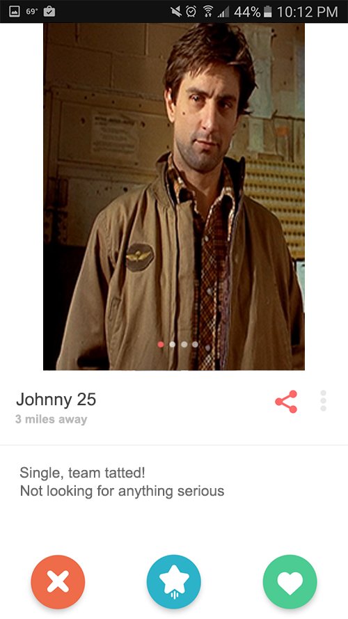 mingea8's tweet photo. Did you know Johnny had a tinder? #ampb #p28 #engl451 https://t.co/KPk7CoGL8Y