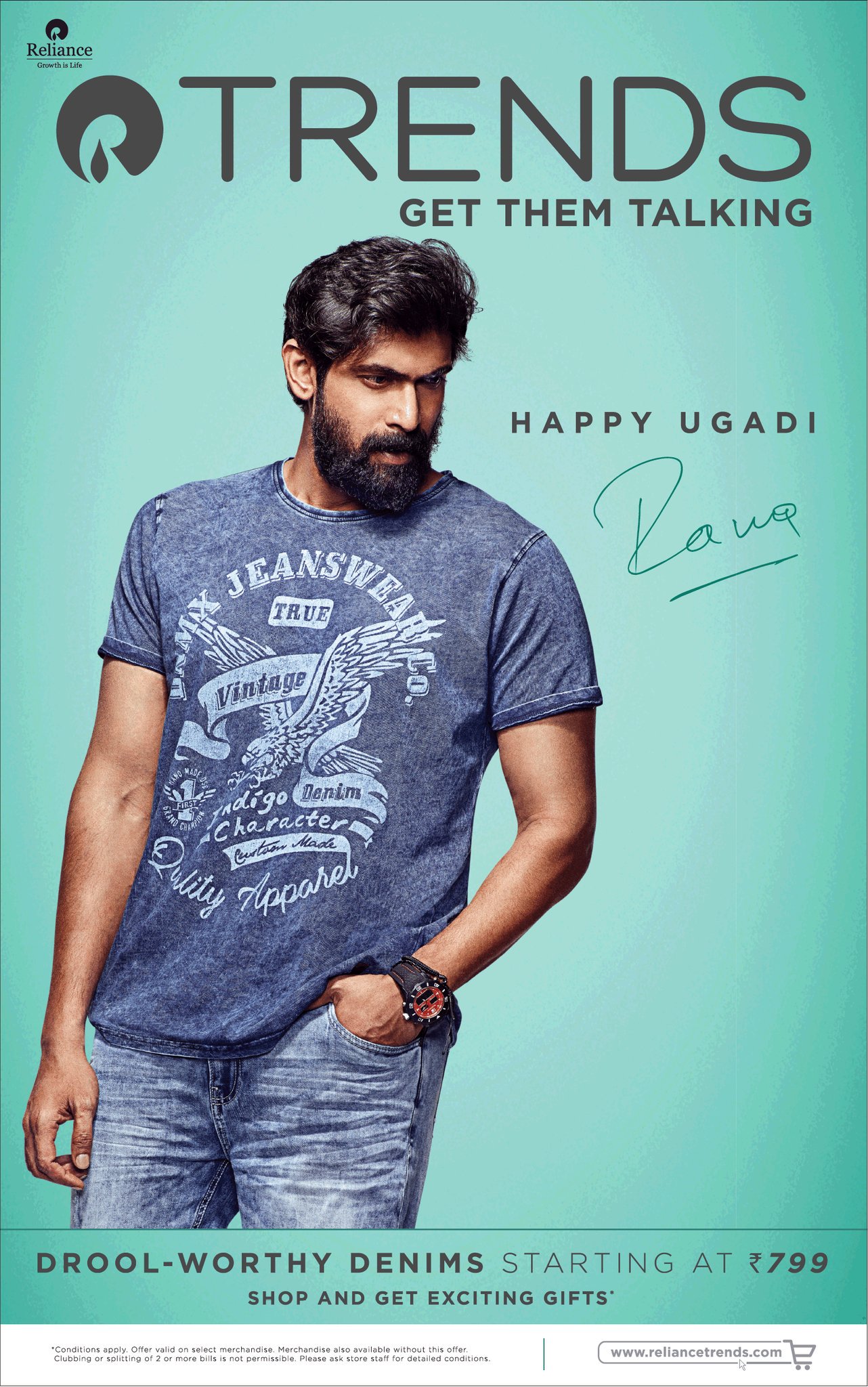 RanaDaggubati as ambassador for RelianceTrends