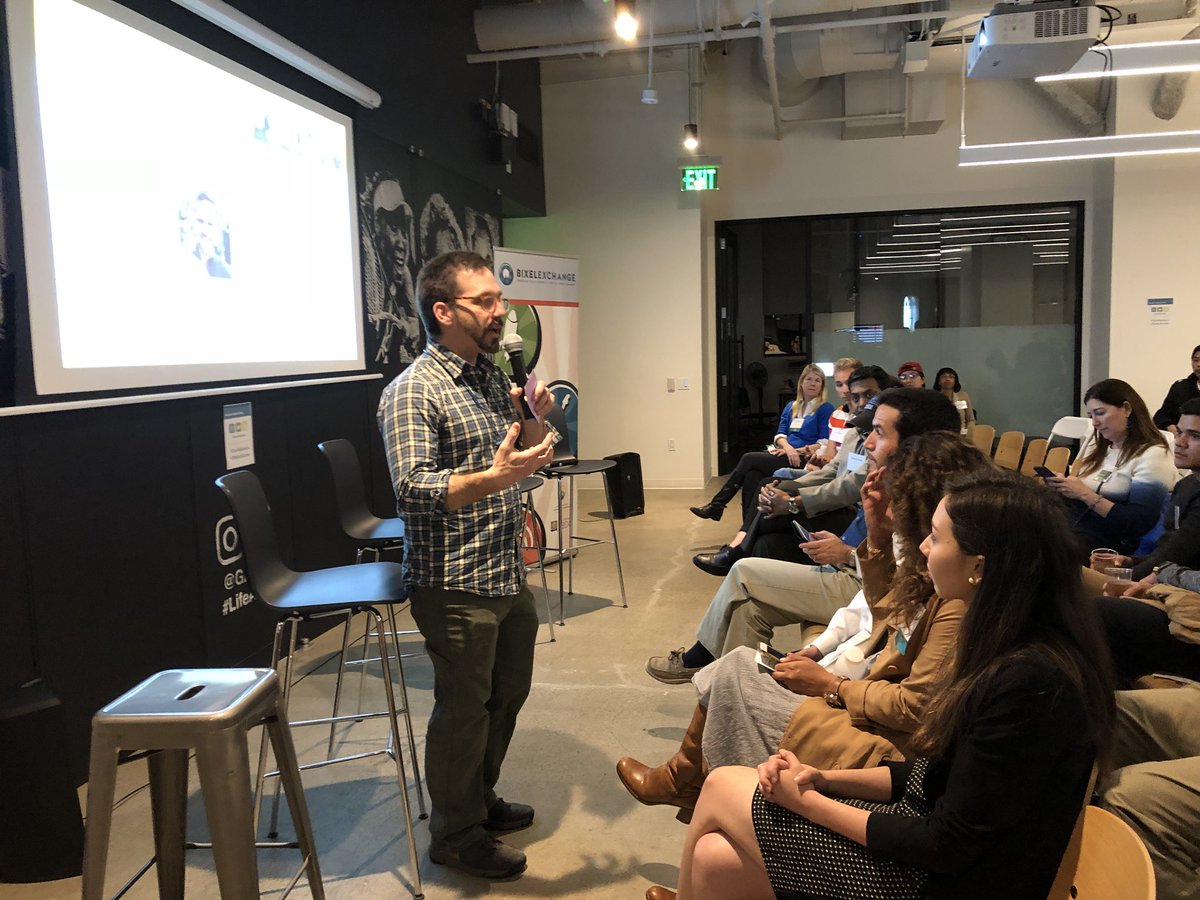 BixelExchange's tweet photo. We’re kicking off Tech Salon: #Diversity in #Innovation with welcome remarks by @seanarian at @GA_LA! Shout out to @TryCaviar & @HoochApp for the tasty food+drink! #TechLACares #TechSalonLA https://t.co/RsxDItVwAP