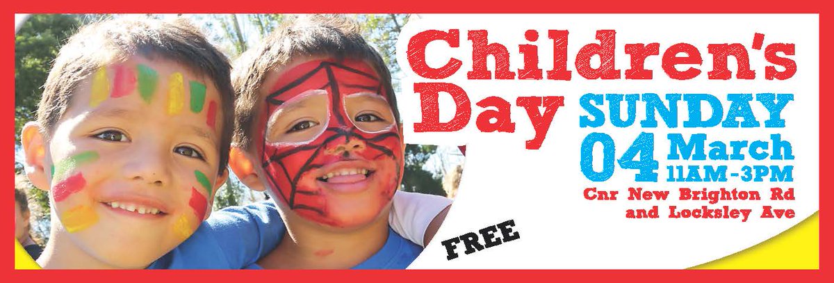 This Sunday, it's all about the kids! Come and visit us at Children's Day from 11am to 3pm on the corner of New Brighton Rd and Locksley Ave. bit.ly/2oBXmDF