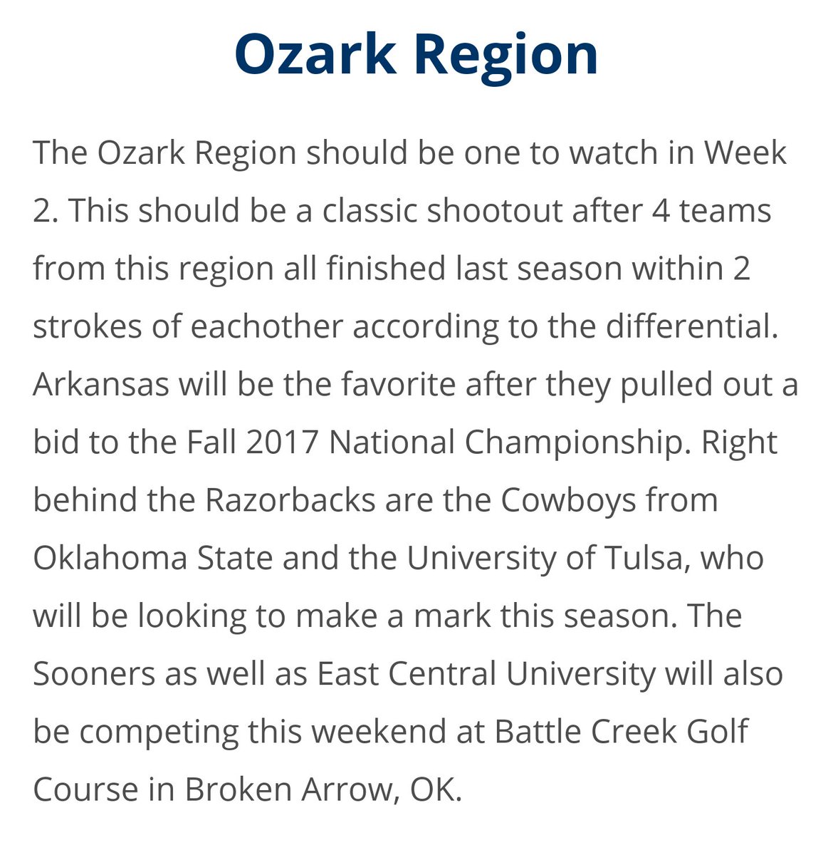 OU_ClubGolfTeam's tweet photo. No credit for winning a regional last semester........ I guess we will just have to prove ourself again! ⛳⛳⛳🏆🏆 https://t.co/vD0qjLCT3X