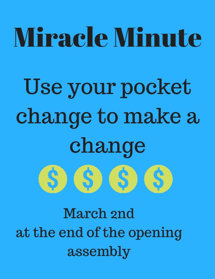 ryancrothers7's tweet photo. TOMORROW!! Wish Weeeeeek🎉🎉 kick off the best week of the year by donating your spare change and cash at the end of the opening assembly for Miracle Minute!!! #AllInForWho https://t.co/tJWhnyUJ4X