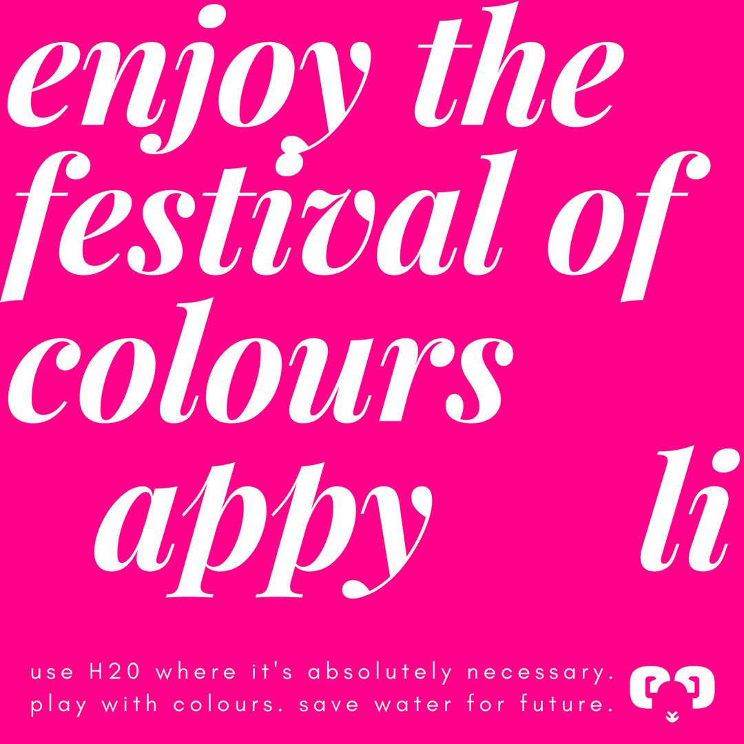 dotBLACKSHEEP's tweet photo. Enjoy the festival of colours responsibly (H)appy (HO)li. Play with colours. Save H2O. #Holi2018 https://t.co/JxvE7zJ56O