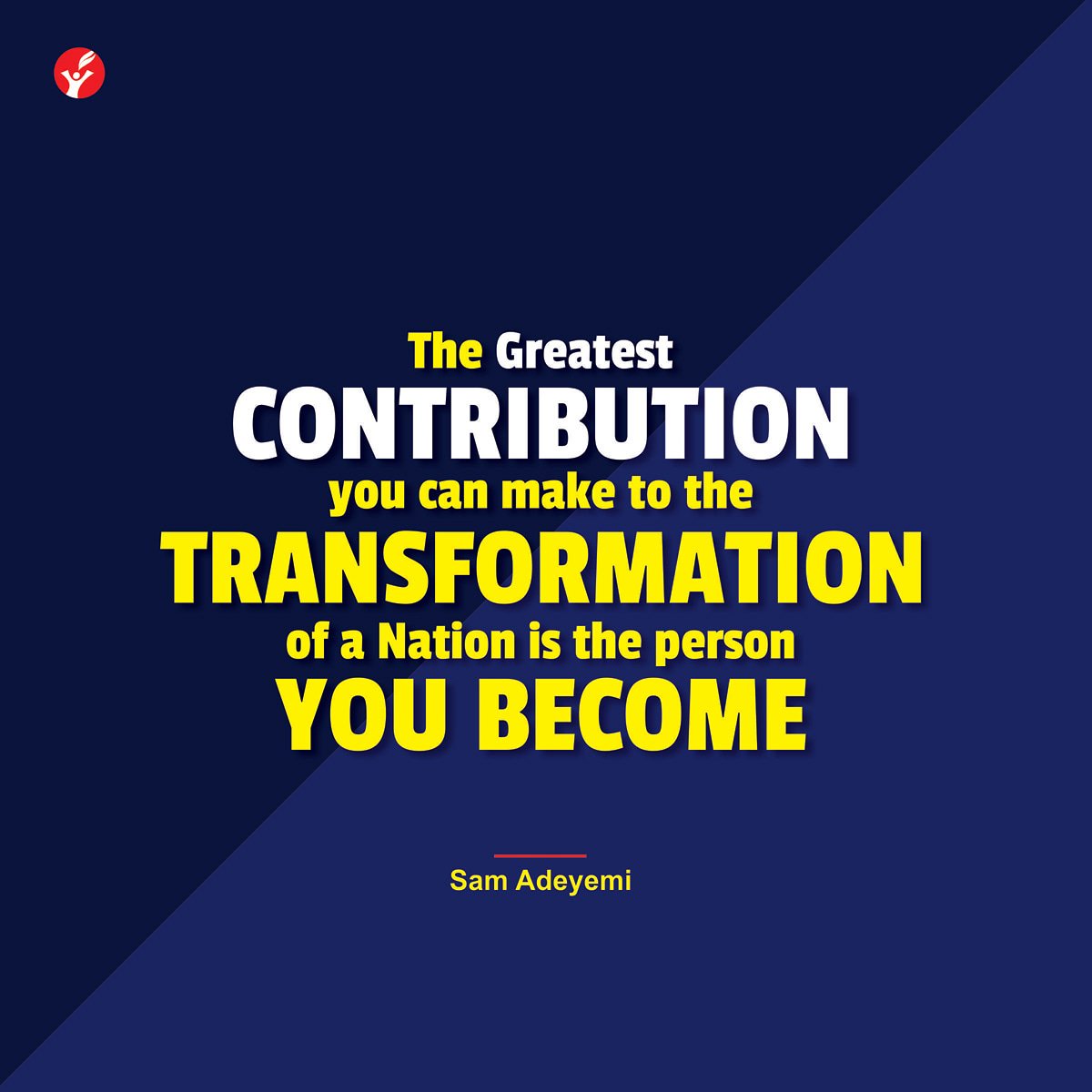 DaystarNG's tweet image. The greatest contribution you can make to the transformation of a nation is the person you become.
__
@sam_adeyemi

Have a Fantastic Friday!
