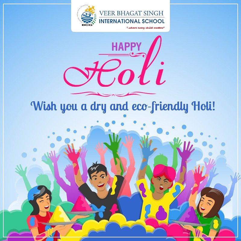 vbsis_official's tweet photo. This Holi, don't let water be wasted down the drain. Dipped in hues of happiness and laughter, VBSIS wishes you a dry an eco-friendly Holi 2018. #SaveWater #HappyHoli https://t.co/6lhKxoa0Cz