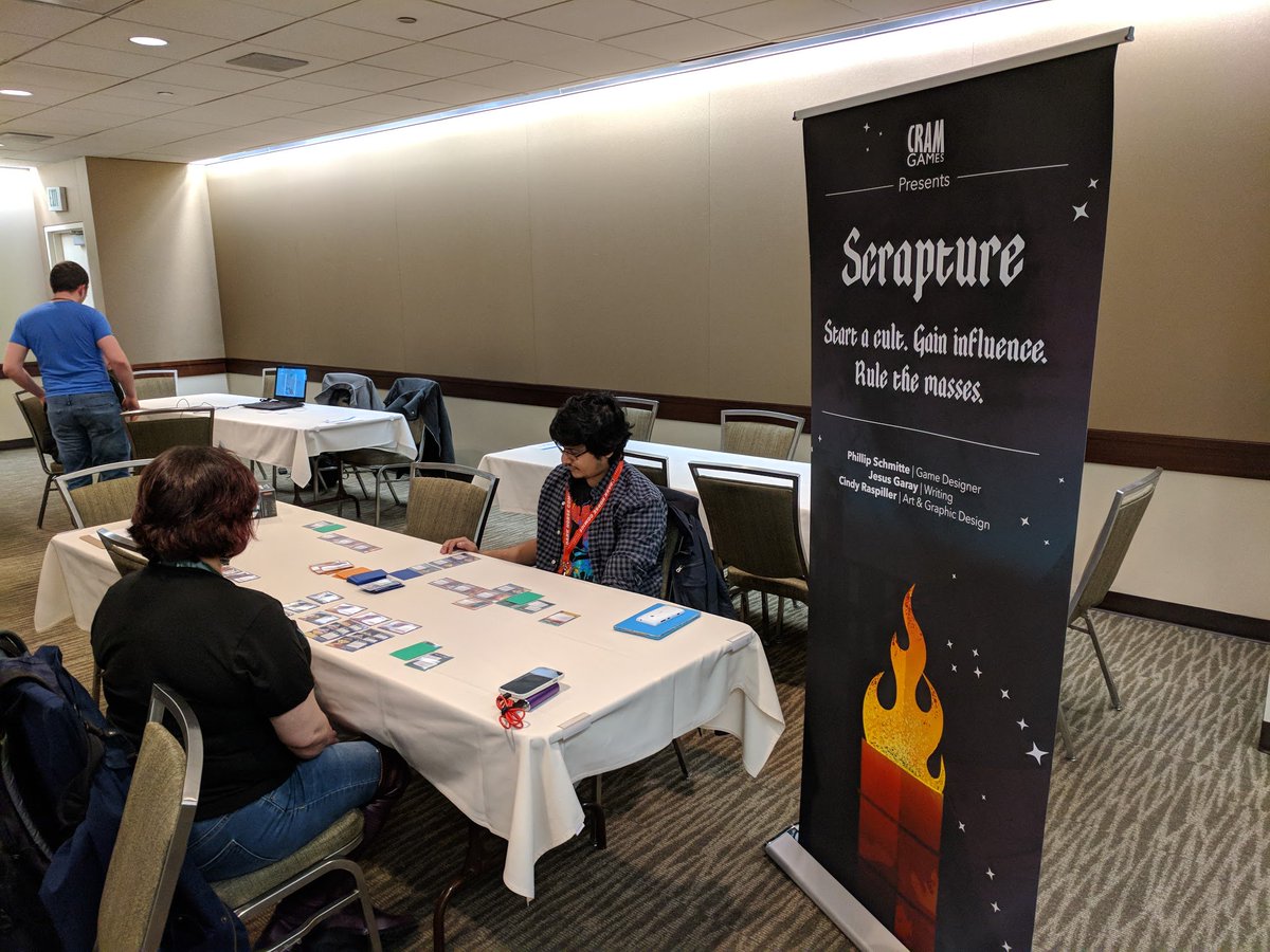 CramGames's tweet photo. Another successful playtest of Scrapture at #ECCC today! #ECCC2018 #playtest https://t.co/H7RxaQUEjb