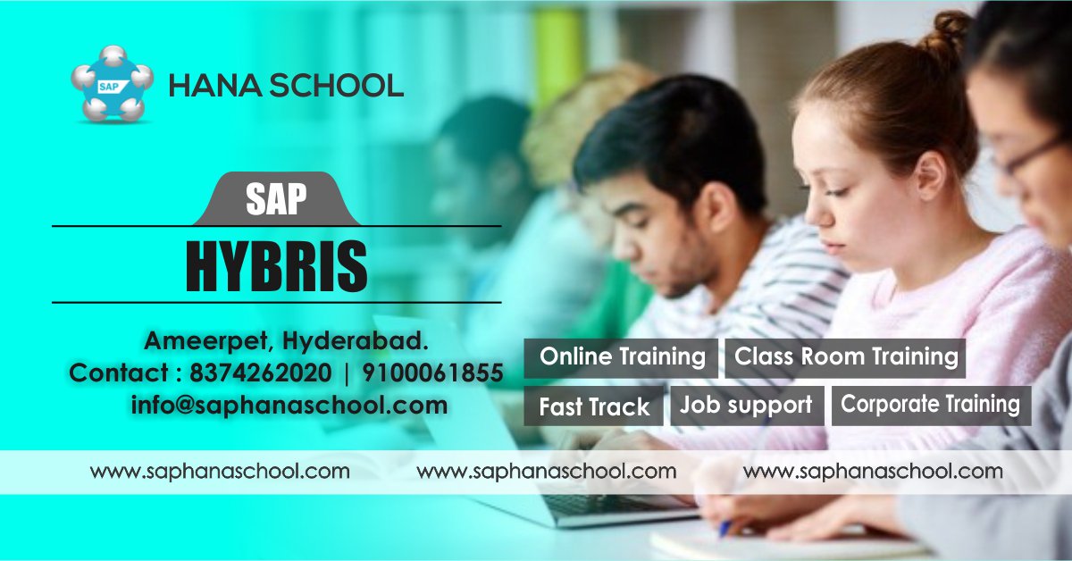 saphanaschool's tweet photo. https://t.co/QrOFzbIoDZ #SapHanaSchool is the one #BestSapHanaTraining institute in Hyderabad; we offer #SapHybris Technical Classroom and online training. We are happy to provide #SapHybrisTraining by certified real time Consultant. for more details contact us.
Phone: 8374262020 https://t.co/4Dr9C0YaIS