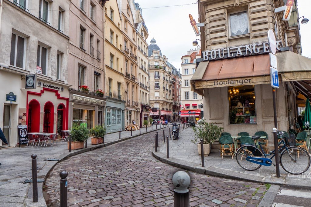 A cobbled street in Paris