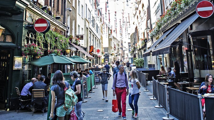 A narrow street in London