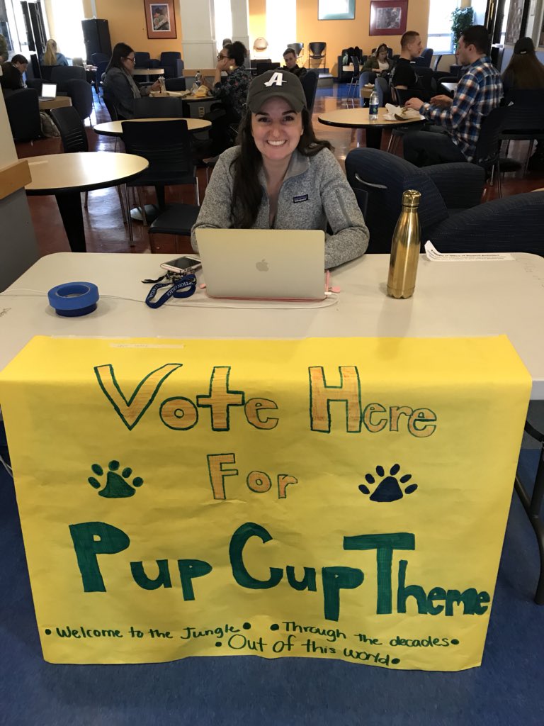 ACPupCup's tweet photo. Make sure you vote for the 2018 PUP CUP THEME!! The Pup Cup Committee will be in Charlie’s again tomorrow (Friday, 3/2) from 11-2! Can’t make it to Charlie’s tomorrow? Look for the email from the portal! Can’t find the email? Here’s the link: https://t.co/gu1KoZClCu (code: 16308) https://t.co/gOH2ltCQCx