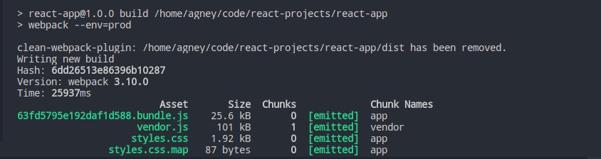 agneymenon's tweet image. Upgraded to #Webpack4 with #React. 
Smaller build times as promised 🎉
But looks like optimize.splitChunks didn&apos;t split React into a seperate chunk as promised.