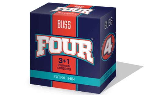 5) BLISS FOUR- a newcomer in the condom industry, very famous for their wild lubricants (FIRE, ICE, edible lubes)- gives u 4 extra thin condoms for the same price of 3 condoms frm other brands- if u wanna save up on cost & up ur experience, BLISS FOUR is highly recommended