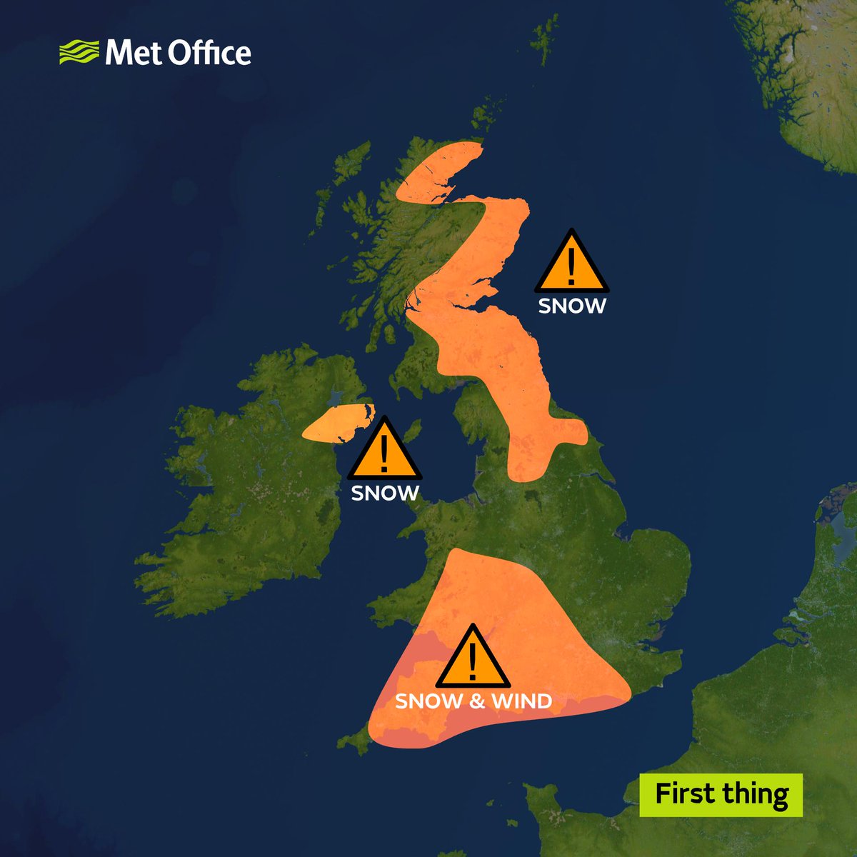 metoffice's tweet photo. #AmberWarnings remain in force across much of the UK - please take extra care out and about, only travel if absolutely necessary and follow the advice of local authorities and emergency services. Stay #weatheraware https://t.co/6HgllVfmhy