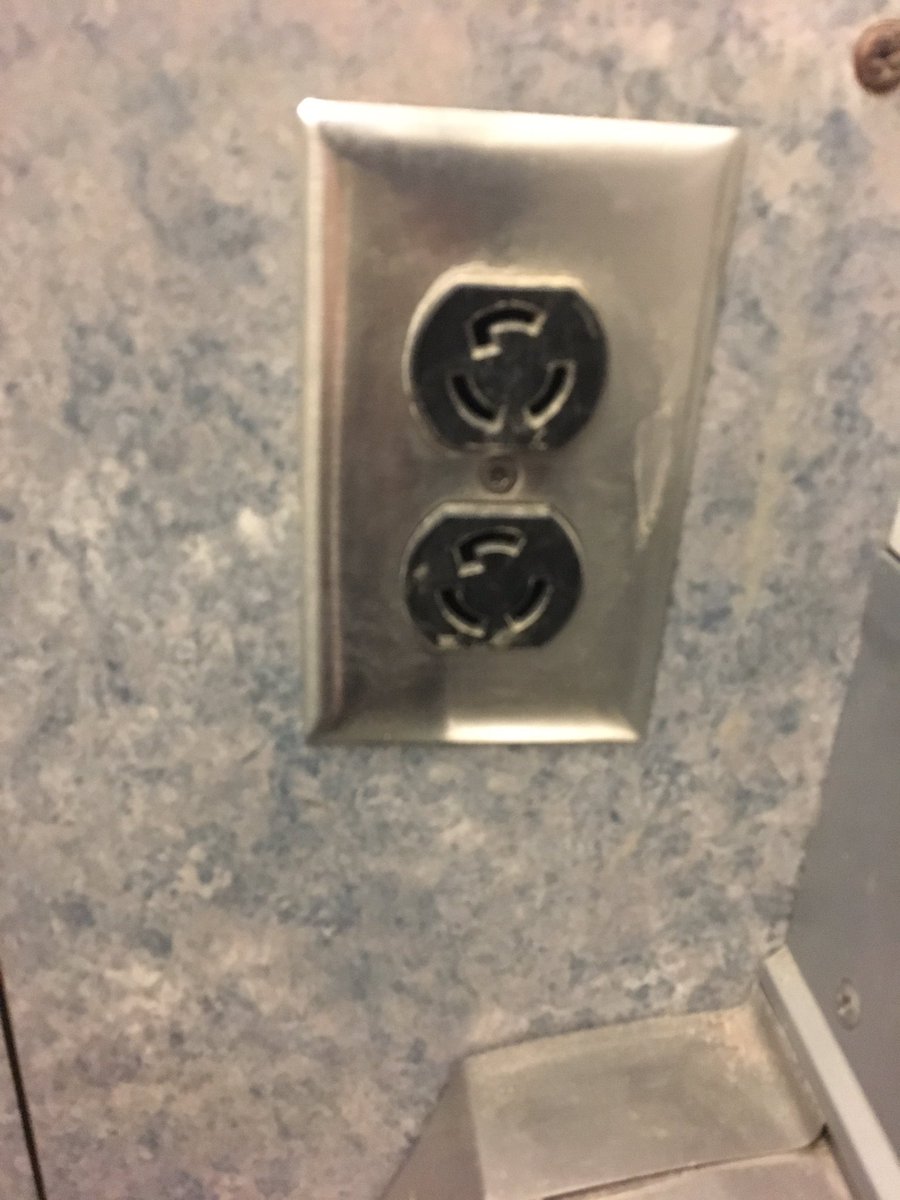 DanielLashbrook's tweet photo. @GOtransit I've never seen this outlet anywhere else in Canada except in 90% of the GO trains. What type of extender do I need? I don't even know what type of outlet this is. https://t.co/CkjhO0Zj4q