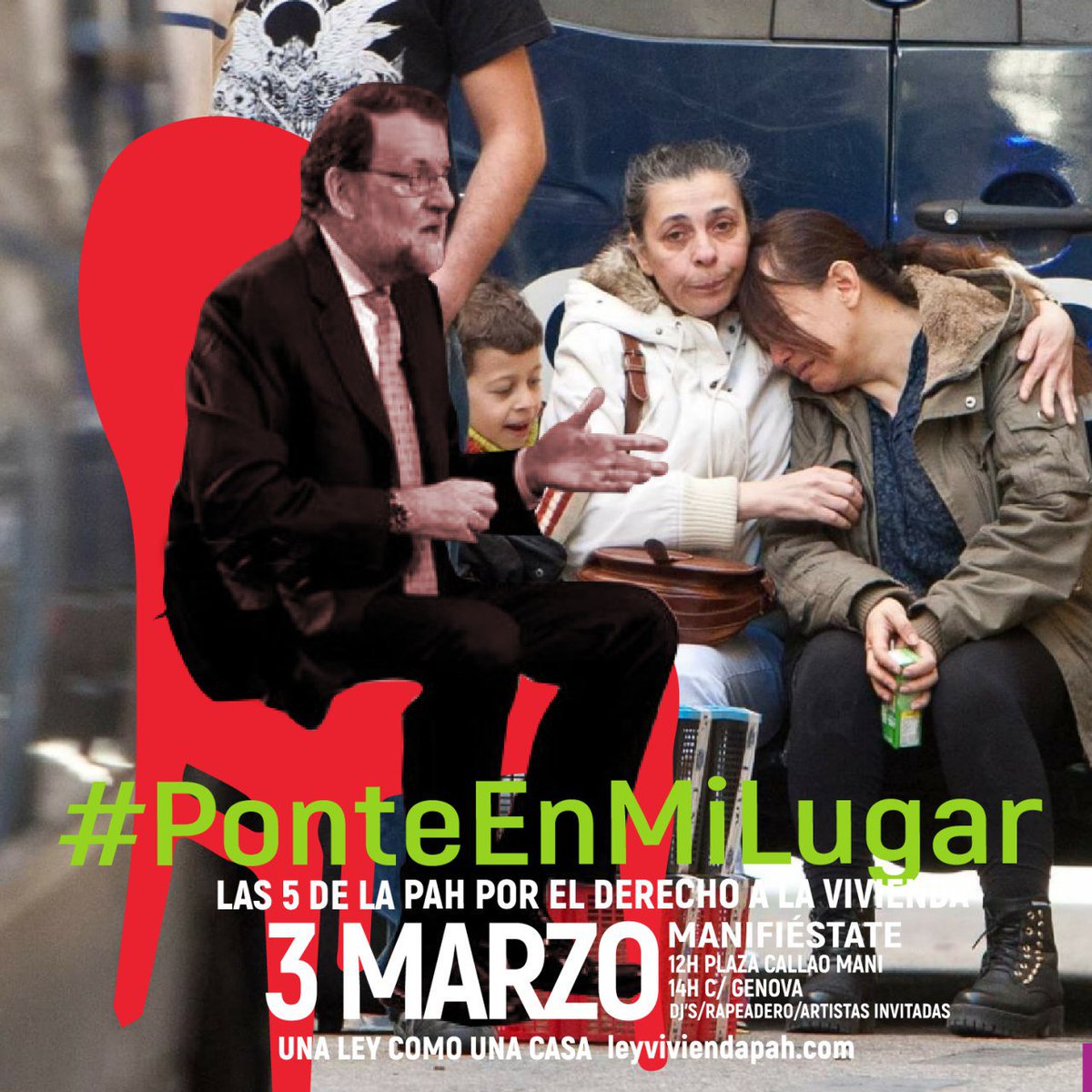 PAH_Arganda's tweet photo. .@CiudadanosCs #PonteEnMiLugar y no seas cómplice de @PPopular . Permite tramitar la #LeyViviendaPAH y acaba con esta tragedia que nos rompe . #YoVoy3M https://t.co/4fhJP3xr2Q