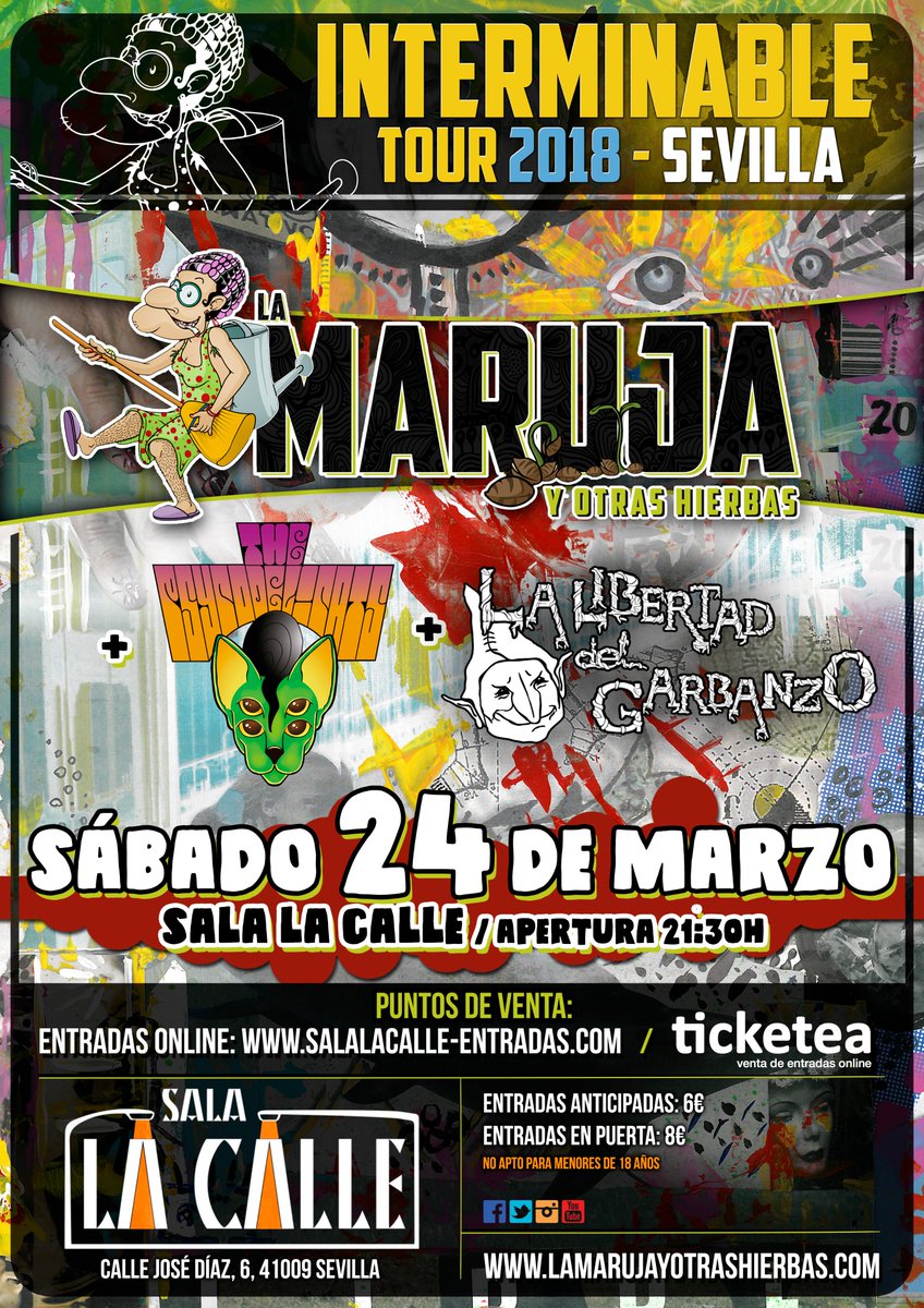 psycodelicats's tweet photo. ¡¡#Sevilla HERE WE ARE!!

Sábado 24 de marzo VOLVEMOS junto a @lamarujabanda y @lalibertadelgarbanzo en @salalacalle!!! 

#rocknroll #rockabilly #rockfusion #reggae #ska 

¡DON'T MISS THE TRAIN! https://t.co/cTP2pDfmrs