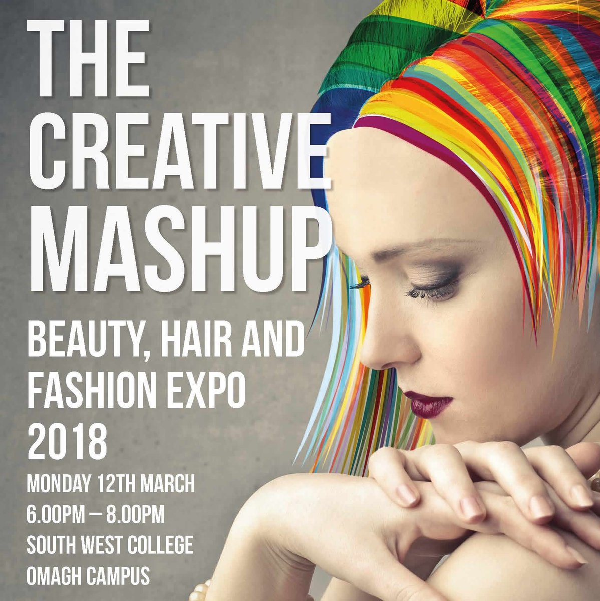 swccollege's tweet photo. The creative #mashup is back. Beauty, Hair and Fashion Monday 12th March 6-8pm, Omagh Campus. https://t.co/BMFDEVwekr