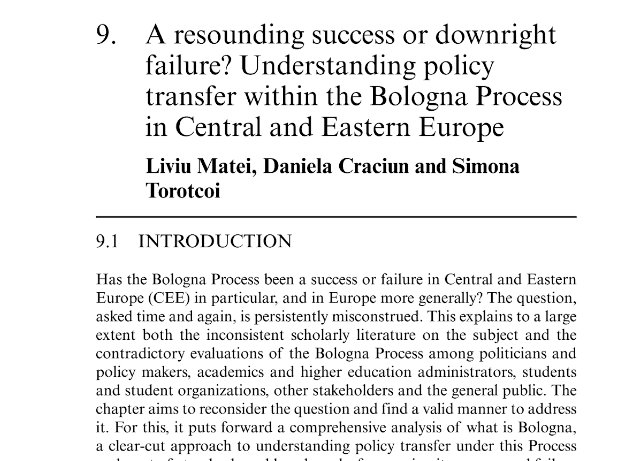 TOROTCOISIMONA's tweet image. #PolicySuccess and Failure in Central Eastern Europe #PolicyTransfer #BolognaProcess @BFUGsecretariat #EHEA @ESU @ECPRKnowledge @ceuhungary bit.ly/2ETxx9l