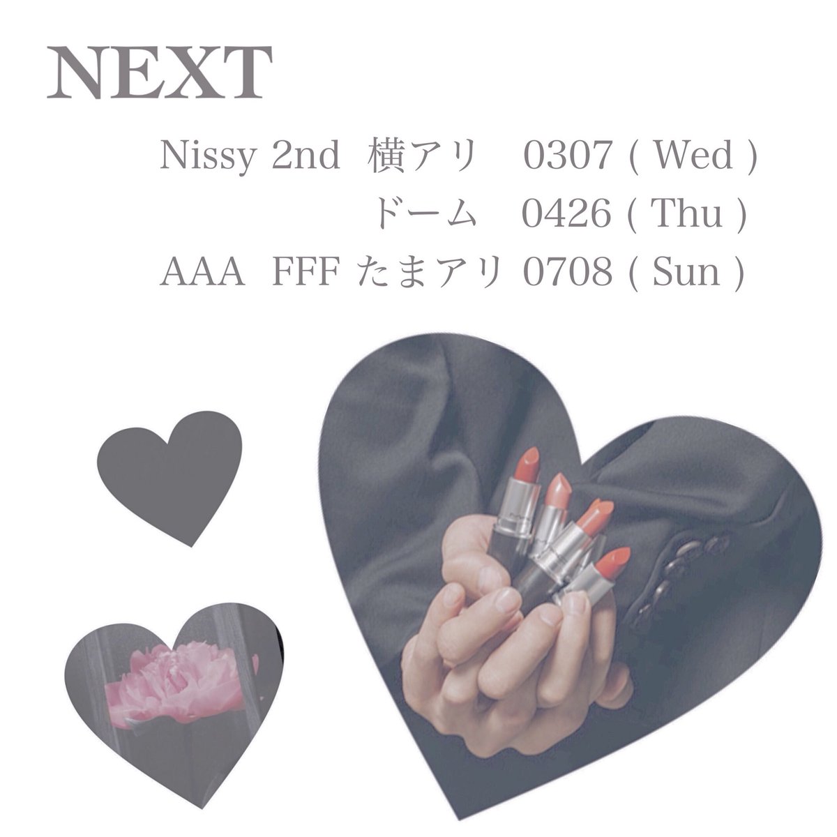 flower___24's tweet photo. \\  New tag  //

✩ AAA ( Takahiro Nishijima )
✩ Nissy

99line | shizuoka

Please retweet and follow me.

#aヲタさんと繋がりたい 
#RTしたaヲタさんで気になった人お迎え 
#Nissyフリークさんと繋がりたい https://t.co/qsIEy75oHJ