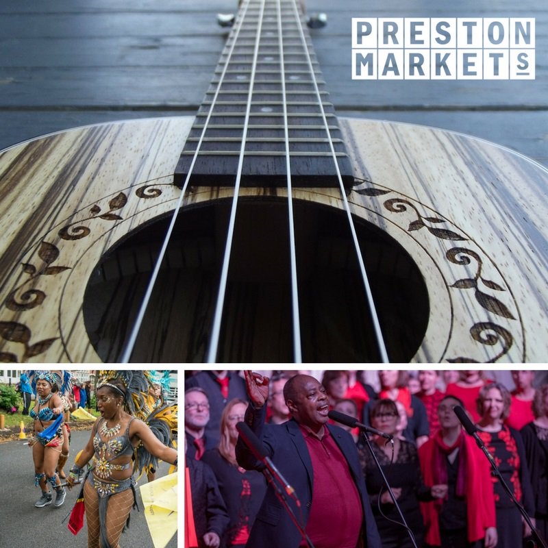 prestonmarkets's tweet photo. If you're venturing into #Preston on Saturday 3 March, see more great performances at the new Market Hall between 11am-2.30pm. This week you'll see Caribbean dance troupe, Isles of Harmony &amp; hear One Voice Choir, plus the Inbetweeners Ukulele band. https://t.co/8747mT15DU https://t.co/PpDxUSphBN