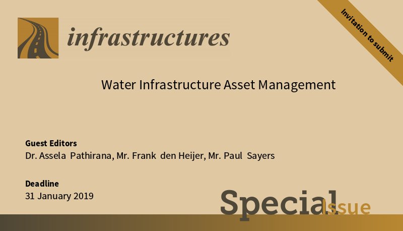 Call for papers. Special issue of the journal Infrastructures. Guest edited by members of EU Interreg FAIR project. northsearegion.eu/fair/ Contact infrastructures@mdpi.com <a href="/Floodsman/">Paul Sayers</a>
