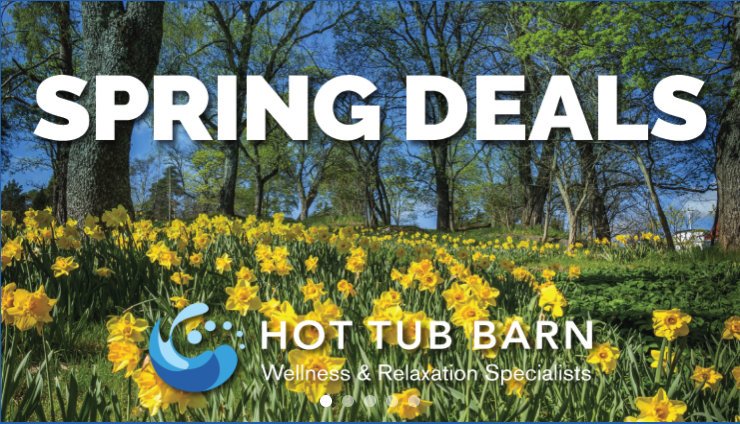 Time to start planning for the Spring and Summer. Visit @hottubbarnAshford for some great Spring Deals on Hot Tubs and Swim Spas.