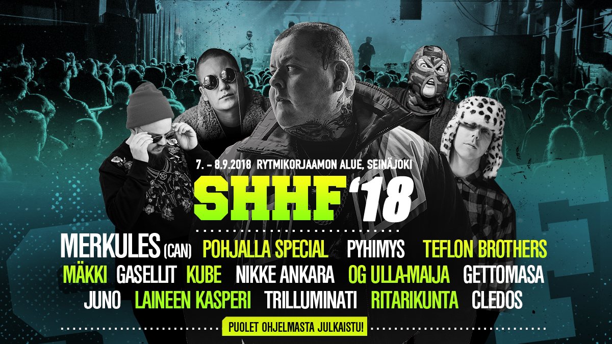 SJKHIPHOP's tweet photo. NO NY O! 💥 Merkules (CAN), Pyhimys, Pohjalla Special (Sairas T, OD Kokemus, SLS, Toluhaukat, Jonestown, Köyhä Jonne, O'Malley, Painajainen), Teflon Brothers, Gasellit, Mäkki, Gettomasa, Nikke Ankara, OG Ulla-maija, Kube, Laineen Kasperi, Juno, Trilluminati, Ritarikunta &amp; Cledos https://t.co/AWYmBHKrRh
