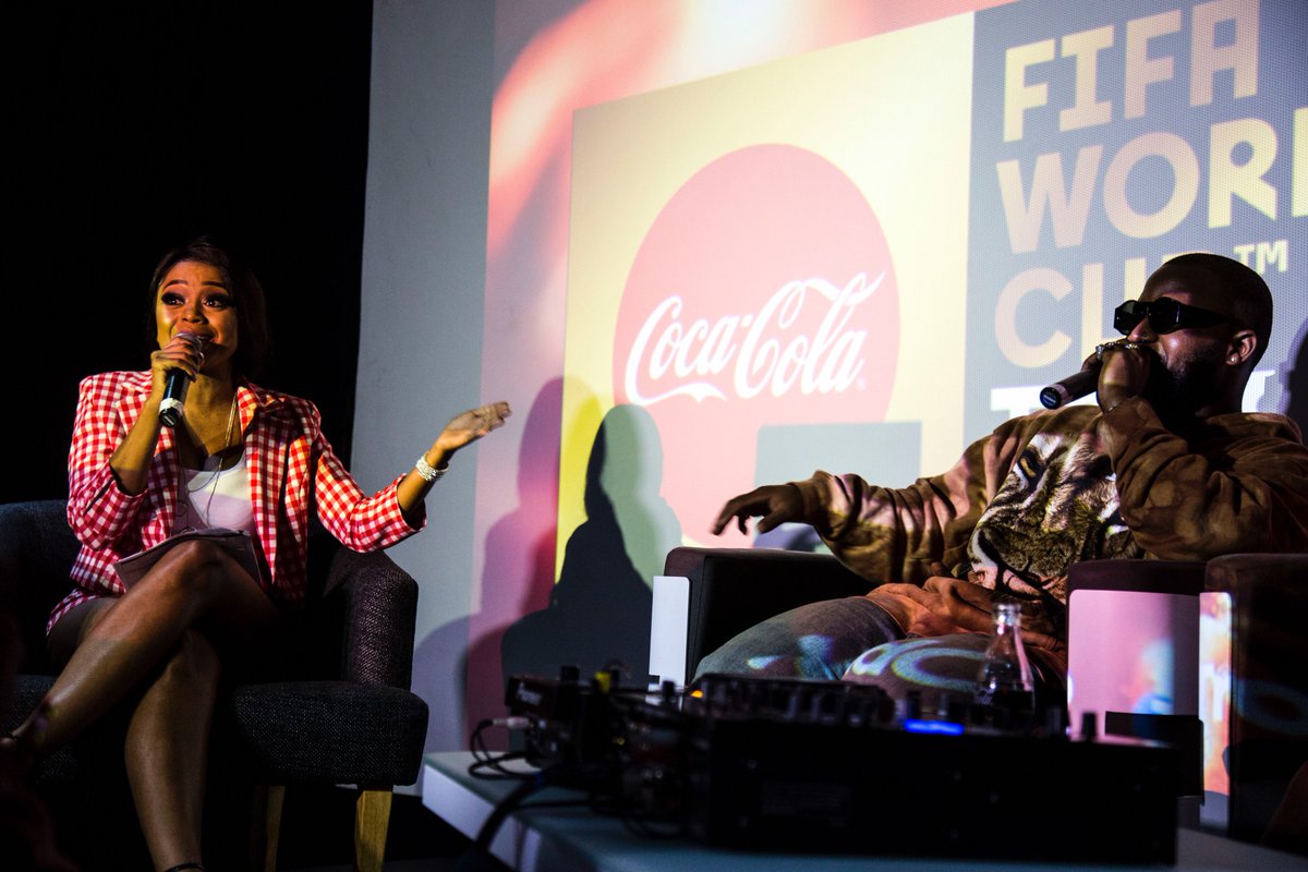 Female local dj Lerato Kganyago on stage with rapper Cassper Nyovest