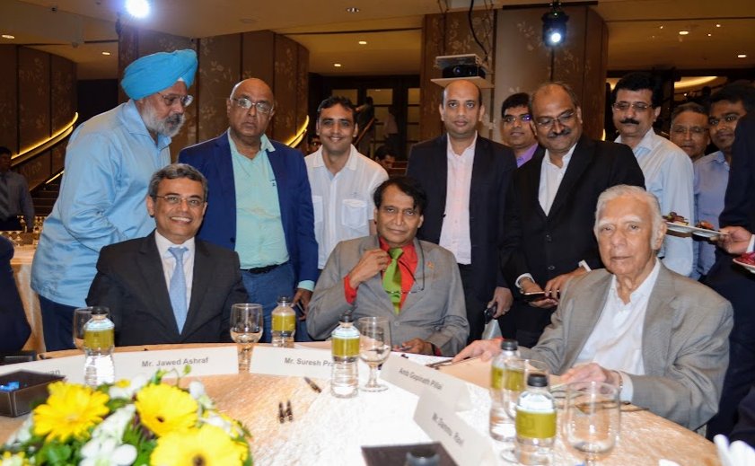 connected2india's tweet photo. "India is the most open economy in the world" says @sureshpprabhu Minister of @CimGOI addressing packed room of businessmen in @VisitSingapore touching upon India's vision of becoming a 5 trillion US$ economy. @IndiainSingapor @isas @MEAIndia https://t.co/q3f0bnhZY5