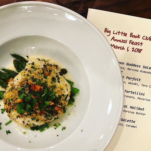 Celebrating our good fortune when local halibut season coincides with our annual book club feast! Thank you, fellow readers! ift.tt/2HY1GW7