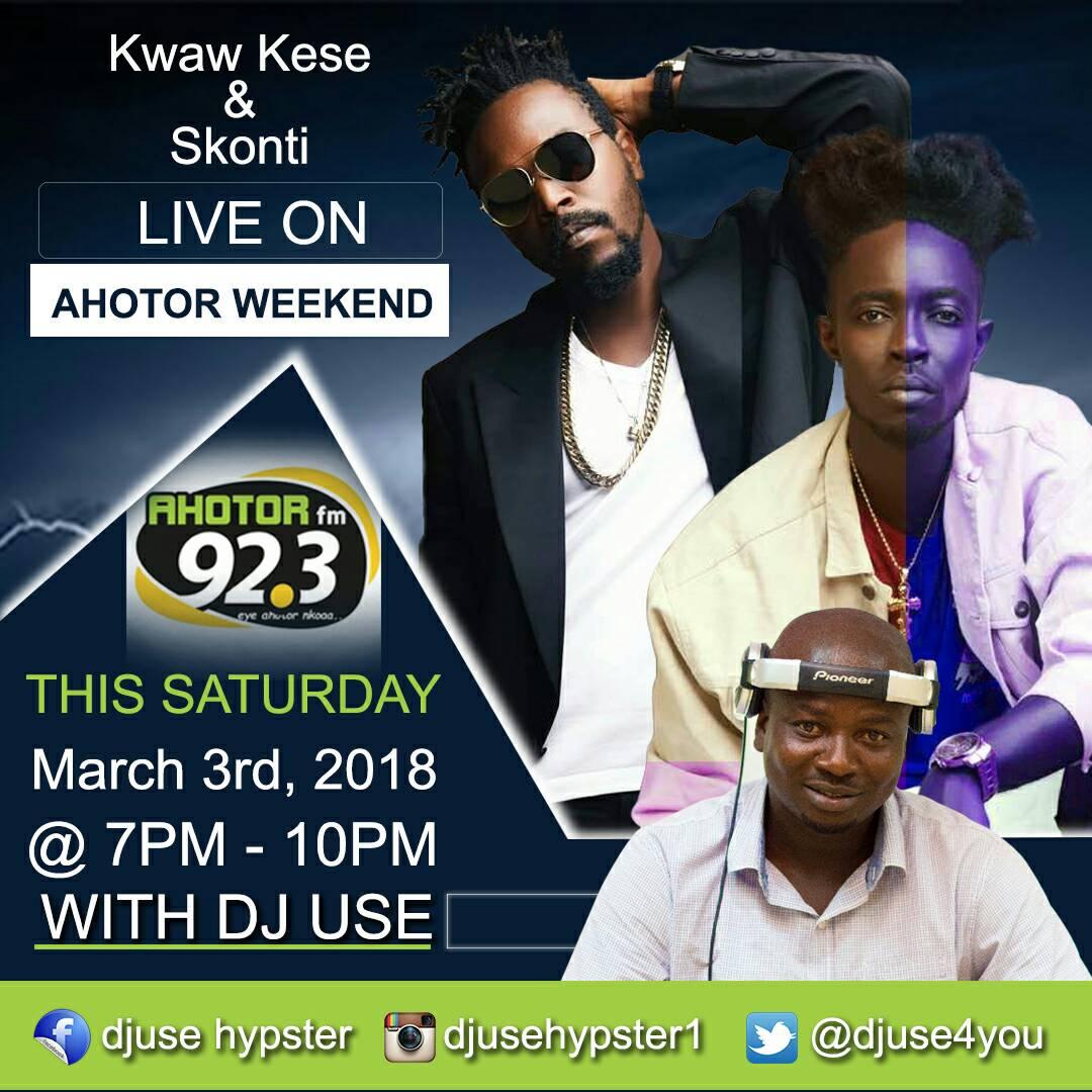djuse4you's tweet photo. Saturday Live Radio Session with @kwawkese @skontigh @Ahotorfm923 #AhotorweekendShow #RapBars https://t.co/Yy1UKld2uJ