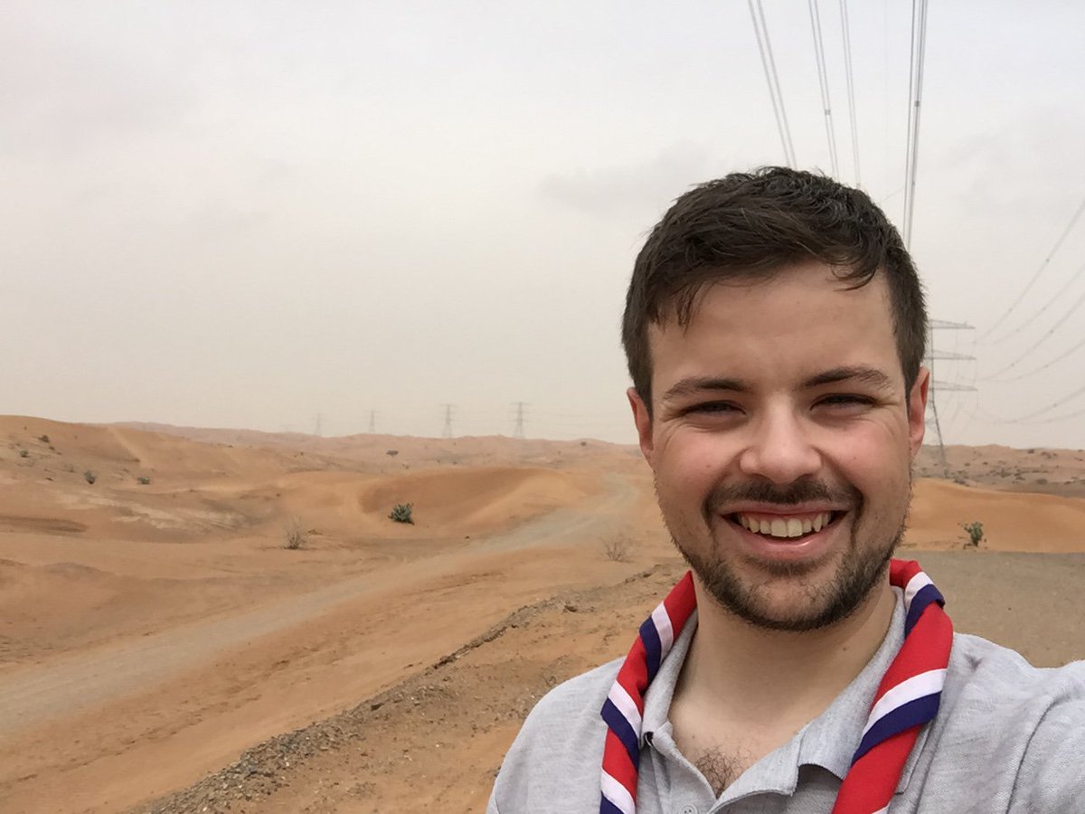 mattbloomer's tweet photo. This morning the young people  have been giving sand boarding and hiking in the desert a go! https://t.co/gF5nsIQfTG
