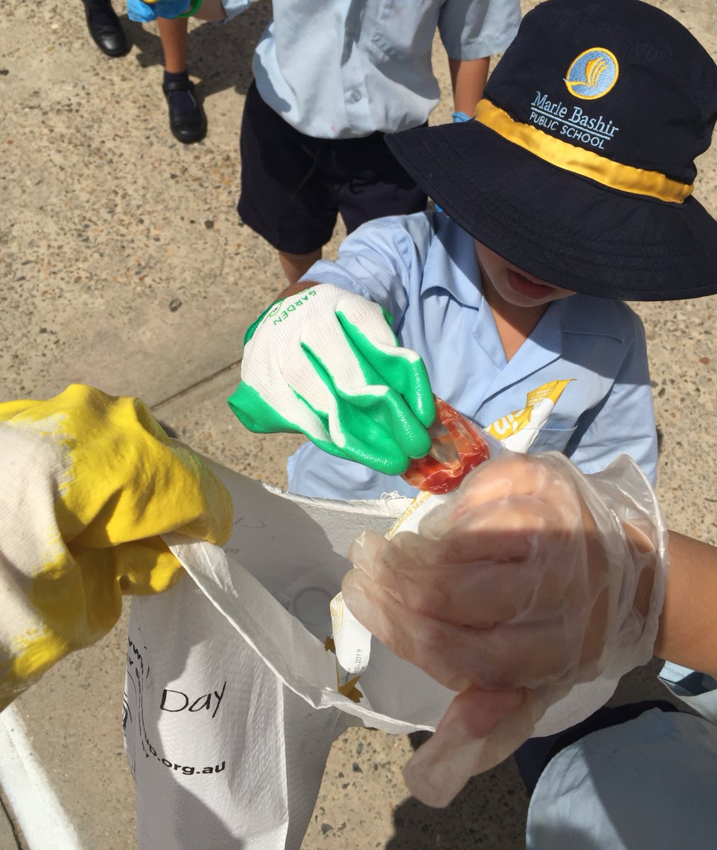 MBPS_sci's tweet photo. Clean Up Australia Day 2018 at @MB_PS2014. Thanks to @StrathfieldMC for the extra gloves and bags! https://t.co/Htb6iGYBv8