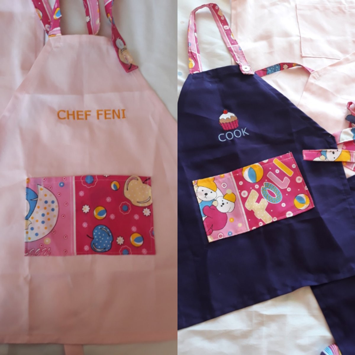 We make aprons for kids and adults 

#catering 
#kids #kidsapron #Aprons #chef #littlecook #food #entrepreneur #womeninbusiness