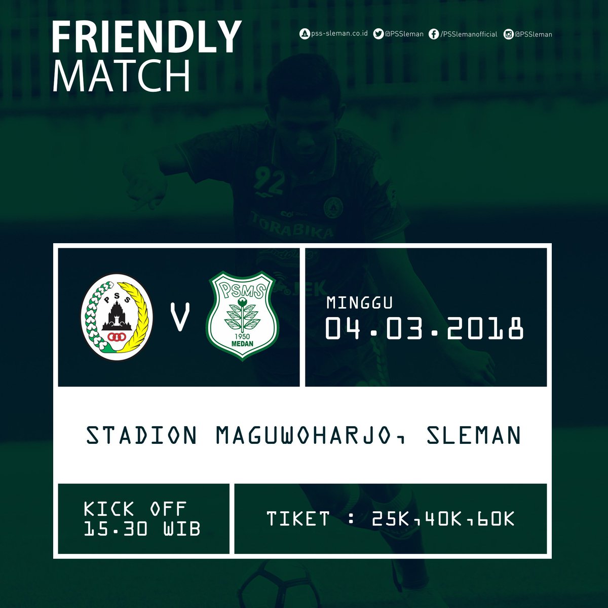 Ujicoba | PSS vs PSMS | Minggu, 4 Maret 2018 | Stadion Maguwoharjo, Sleman | Kick off 15.30 WIB #PSSleman #COSE