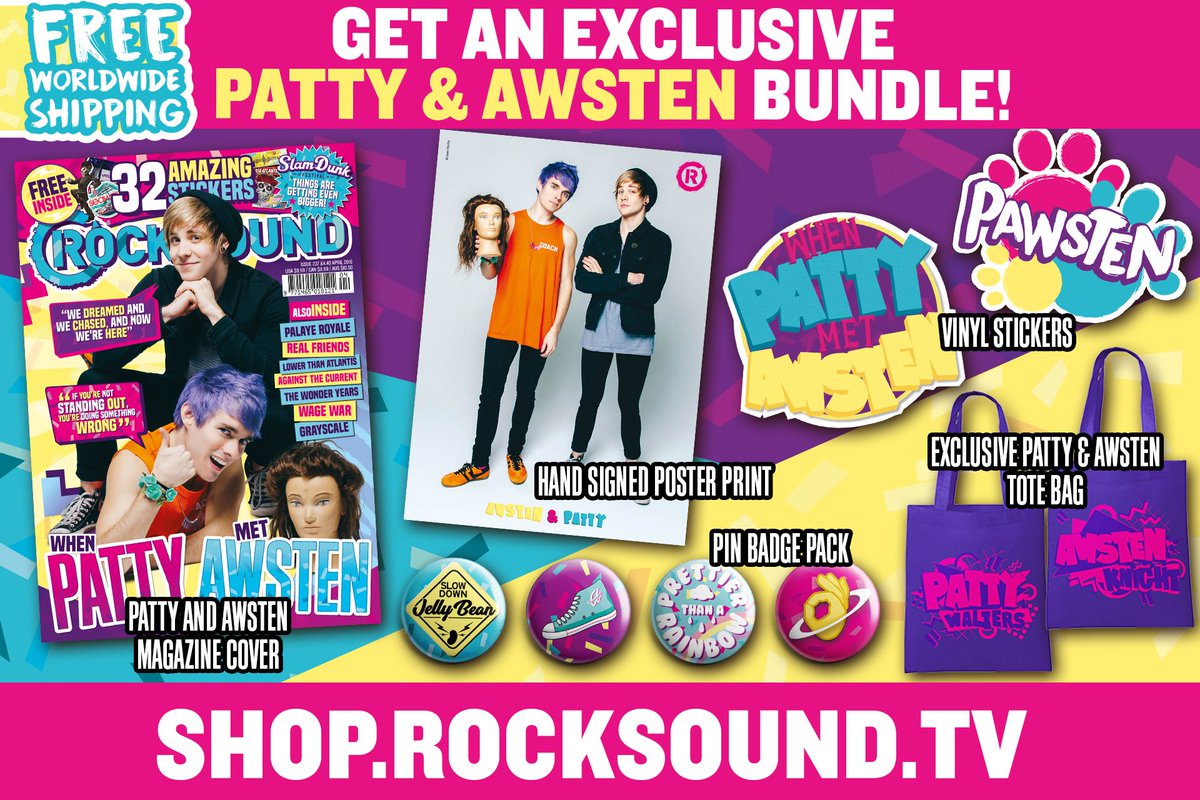 Can we talk about that pin badge pack please?

Get your Patty and Awsten bundle before they are gone!

shop.rocksound.tv