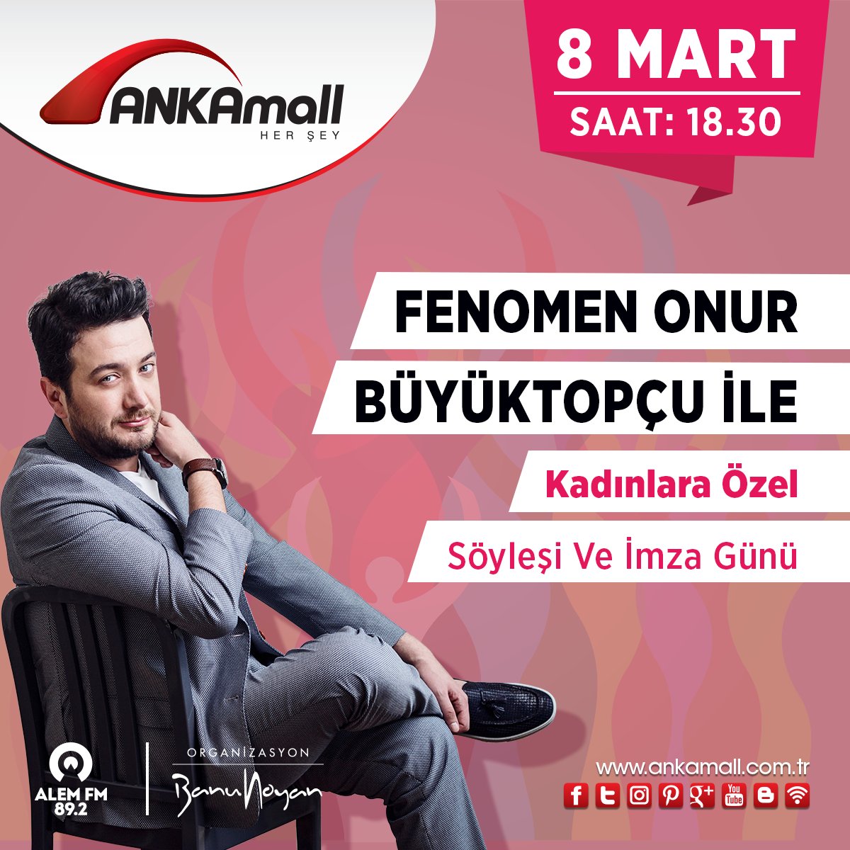 avmANKAmall's tweet photo. Fenomen @onurbuyuktopcu ile Kadınlara Özel Söyleşi ve İmza Günü 8 Mart 18:30'da #ANKAmall'da! #8Mart #DünyaKadınlarGünü #OnurBüyüktopçu #Ankara https://t.co/vU2KchvucK