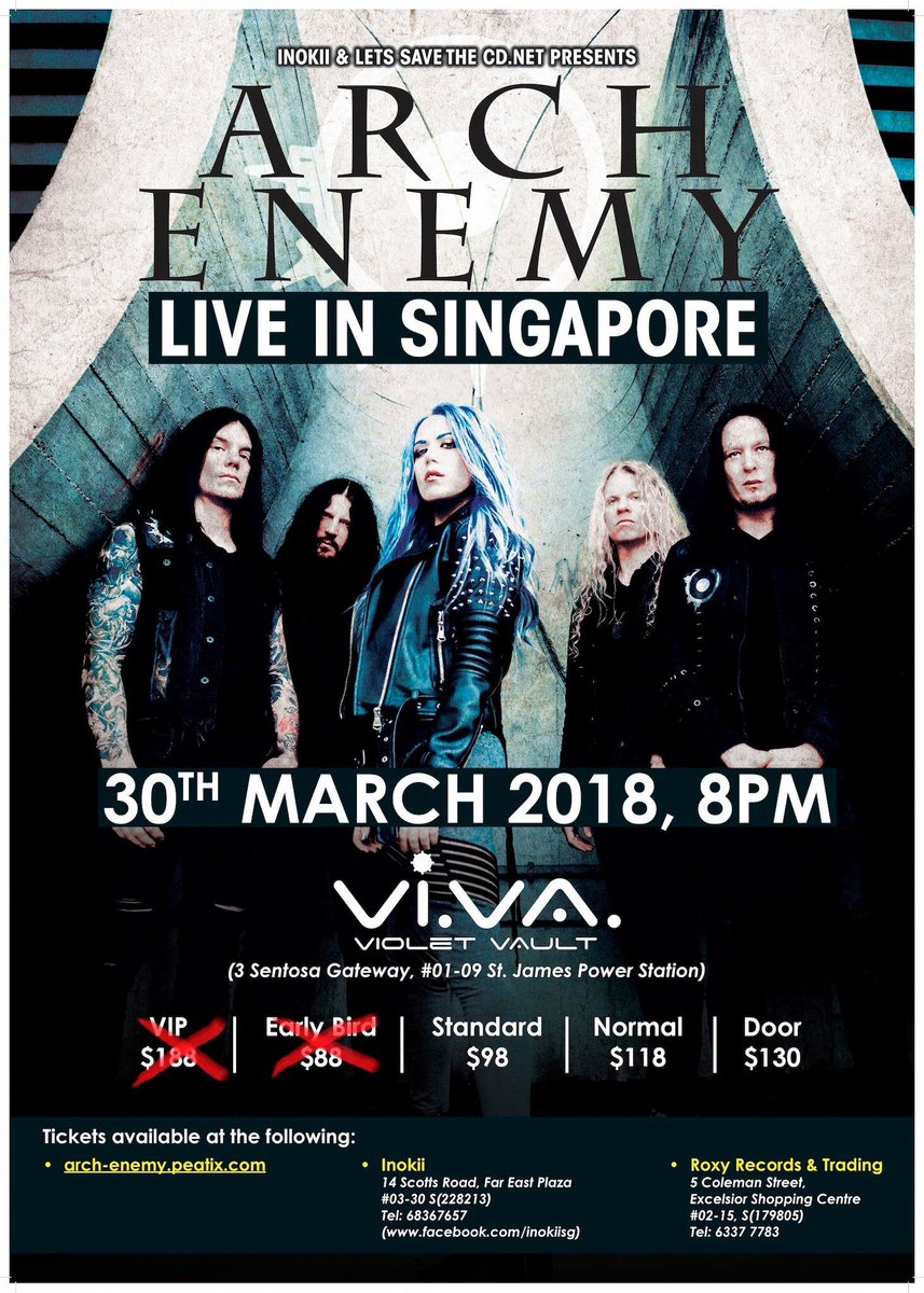 Arch Enemy! Presented by <a href="/inokii_sg/">Inokii Record Store</a> Got your tickets yet?