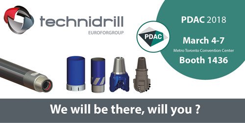 euroforgroup's tweet photo. Visit us at PDAC International Convention in Toronto from March 4 to 7 ! 
BOOTH 1436 !
#Technidrill 
#PDAC2018 https://t.co/Ti3xnt96dY