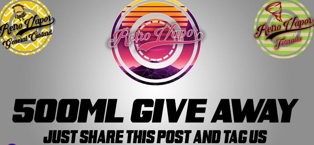 #RETWEET AND #FOLLOW to win
Last Chance for Vape Giveaway from <a href="/RetroVapor/">retro vapor</a> 
Retweet this post for official entry and follow <a href="/RetroVapor/">retro vapor</a> and <a href="/Findmevapes/">Find Me Vapes</a> 
Visit Findmevape.com for Vape deals and Giveaways
#vapegiveaway #vapeon #vapelife #vaping #vape #ejuice #giveaways